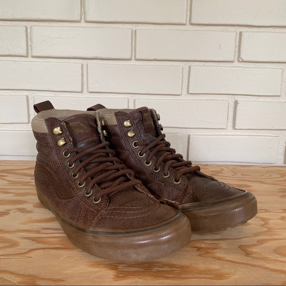 Vans Sk8-Hi MTE Brown Herringbone • Unisex shoes: Men’s 6.5/Women’s 8